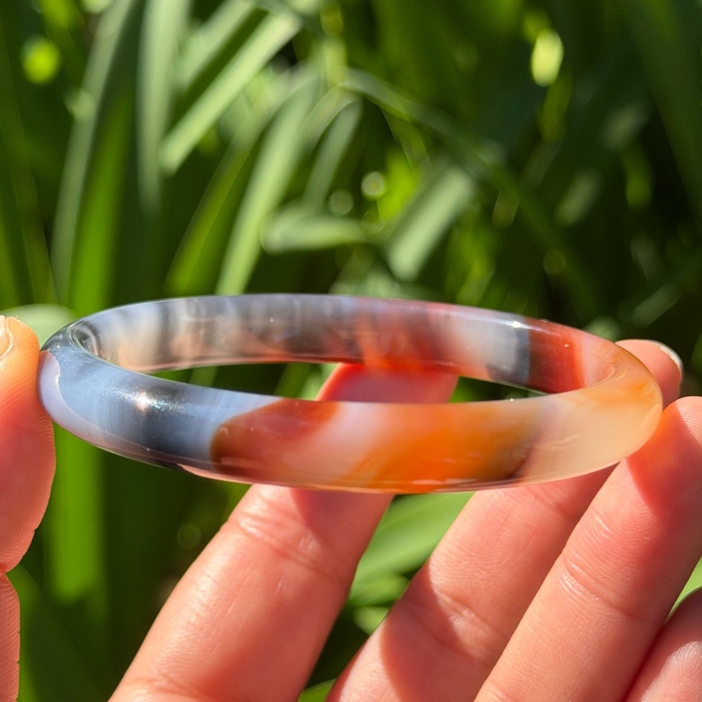 62.5mm inner diameter multicolor agate bangle 0632